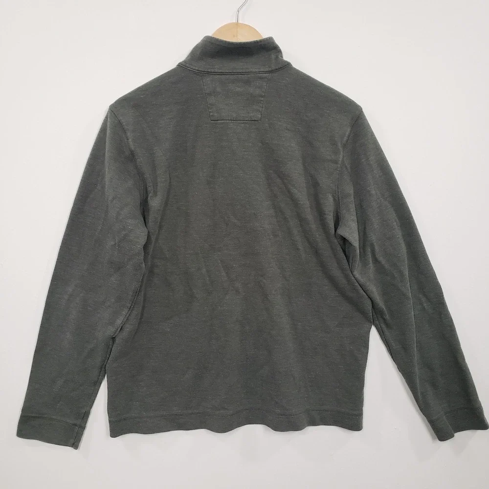 Banana Republic Mens Dark Gray Mock Neck Snap Pullover Sweater‎ Size L Classic